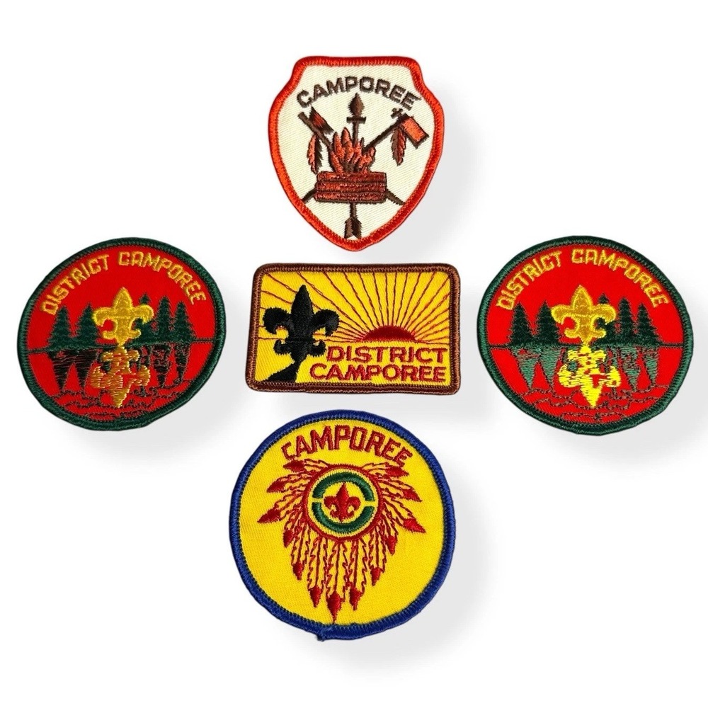 Vintage Boy Scouts of America Patch Lot‎ (5) District Camporee 1970s BSA Patches